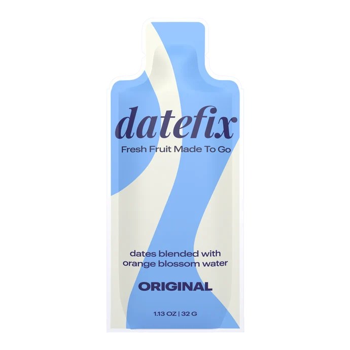 A Datefix Original pouch of dates blended with orange blossom water
