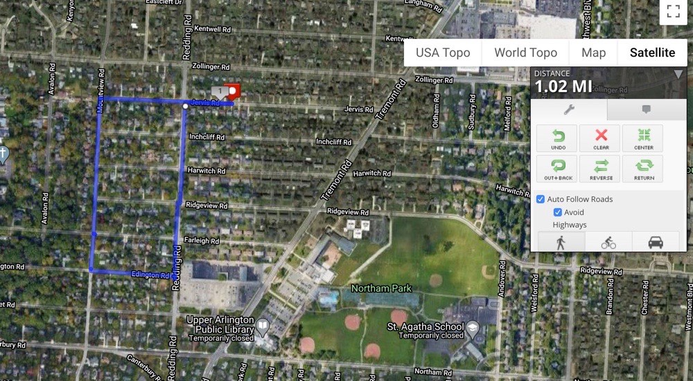 Map of the 1.02-mile neighborhood loop Pierce Showe ran 100 times for his first 100-mile run